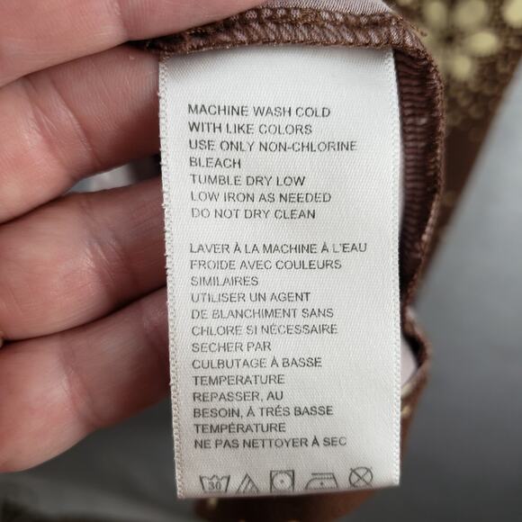 Urban Outfitters S High Slit Slip Midi Dress Brown Cream Floral Western Cowgirl - Picture 6 of 7